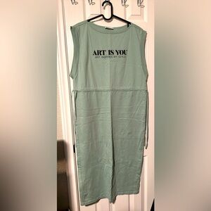 Zara| Sleveless a-line dress | light sage color | size Medium